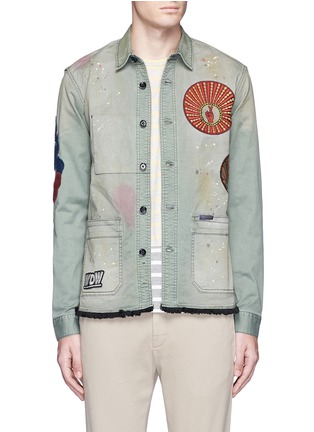 Main View - Click To Enlarge - SCOTCH & SODA - Patch paint spot shirt jacket
