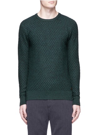 Main View - Click To Enlarge - SCOTCH & SODA - Waffle knit wool sweater