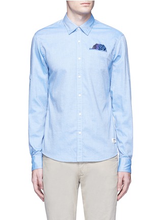 Main View - Click To Enlarge - SCOTCH & SODA - Patterned jacquard cotton shirt