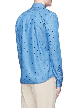 Back View - Click To Enlarge - SCOTCH & SODA - Dot embroidered cotton denim shirt