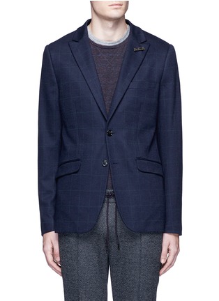 Main View - Click To Enlarge - SCOTCH & SODA - Check felted jersey blazer