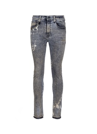 Main View - Click To Enlarge - R13 - 'Skate' bleach stain frayed jeans