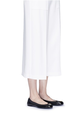 Figure View - Click To Enlarge - TORY BURCH - 'Jolie' patent toe cap leather ballerina flats