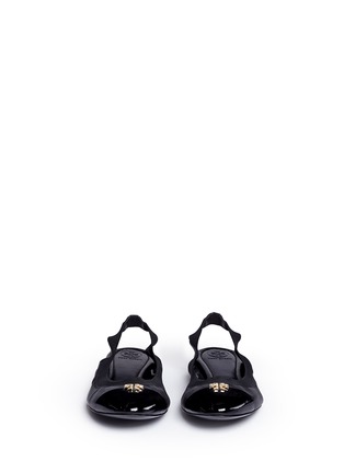 Front View - Click To Enlarge - TORY BURCH - 'Jolie' patent toe cap slingback ballerina flats