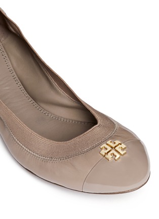Detail View - Click To Enlarge - TORY BURCH - 'Jolie' patent toe cap leather ballerina flats