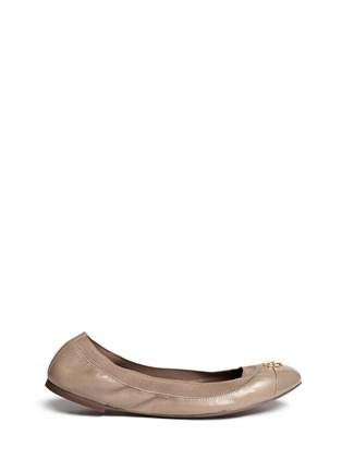 Main View - Click To Enlarge - TORY BURCH - 'Jolie' patent toe cap leather ballerina flats