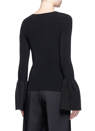 Back View - Click To Enlarge - ELIZABETH AND JAMES - 'Willow' bell sleeve rib knit top