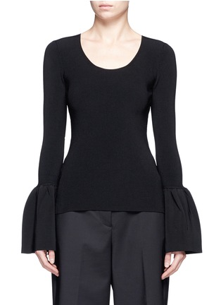 Main View - Click To Enlarge - ELIZABETH AND JAMES - 'Willow' bell sleeve rib knit top