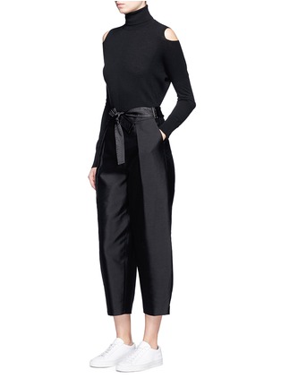Figure View - Click To Enlarge - ELIZABETH AND JAMES - 'Anderson' belted silk-wool cropped pants