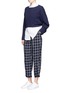 Figure View - Click To Enlarge - ELIZABETH AND JAMES - 'Fritz' belted paperbag waist check pants