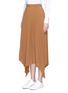 Front View - Click To Enlarge - COMME MOI - Handkerchief hem pleated maxi skirt