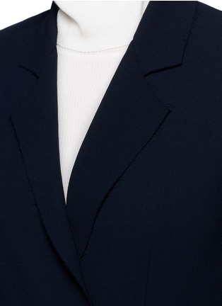 Detail View - Click To Enlarge - COMME MOI - Eyelet waist sash crepe jacket