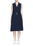 Main View - Click To Enlarge - COMME MOI - Eyelet waist sash crepe vest