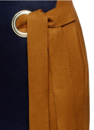 Detail View - Click To Enlarge - COMME MOI - Eyelet belt wool melton skirt