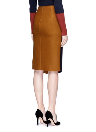 Back View - Click To Enlarge - COMME MOI - Eyelet belt wool melton skirt