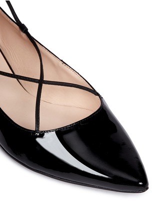 Detail View - Click To Enlarge - KATE SPADE - 'Genie' patent leather lace-up flats