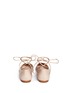 Back View - Click To Enlarge - KATE SPADE - 'Genie' metallic lace-up leather flats