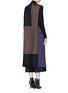 Back View - Click To Enlarge - VICTOR ALFARO - Colourblock virgin wool sleeveless long coat