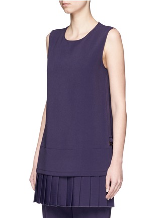 Front View - Click To Enlarge - VICTOR ALFARO - Pleated crepe sleeveless top