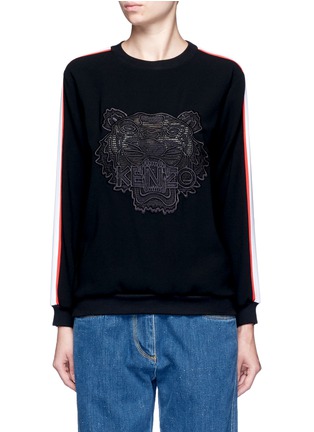 Main View - Click To Enlarge - KENZO - Tiger embroidered stripe sweatshirt