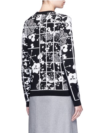 Back View - Click To Enlarge - KENZO - 'Tanami' Flower grid jacquard sweater