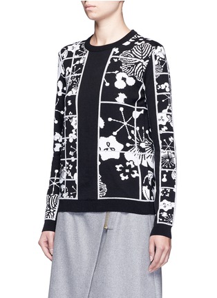 Front View - Click To Enlarge - KENZO - 'Tanami' Flower grid jacquard sweater