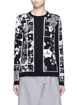 Main View - Click To Enlarge - KENZO - 'Tanami' Flower grid jacquard sweater