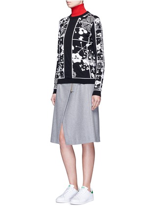 Figure View - Click To Enlarge - KENZO - 'Tanami' Flower grid jacquard sweater