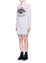 Front View - Click To Enlarge - KENZO - Eye embroidered cotton sweatshirt dress