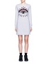 Main View - Click To Enlarge - KENZO - Eye embroidered cotton sweatshirt dress