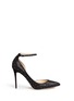 Main View - Click To Enlarge - JIMMY CHOO - 'Lucy' ankle strap strass suede d'Orsay pumps