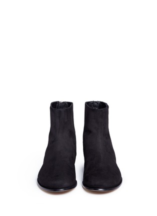 Front View - Click To Enlarge - JIMMY CHOO - 'Duke Flat' suede zip boots