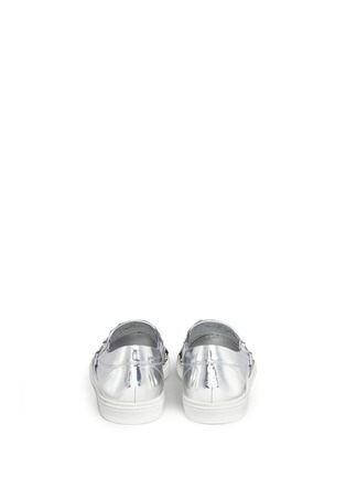 Back View - Click To Enlarge - JIMMY CHOO - 'Grove' star stud mirror leather skate slip-ons