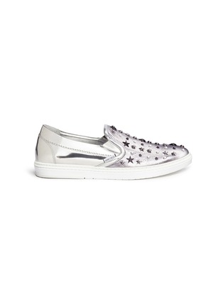 Main View - Click To Enlarge - JIMMY CHOO - 'Grove' star stud mirror leather skate slip-ons