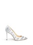Main View - Click To Enlarge - JIMMY CHOO - 'Romy' coarse glitter stripe leather pumps