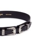 Detail View - Click To Enlarge - MAISON BOINET - Floral engraved double buckle leather belt