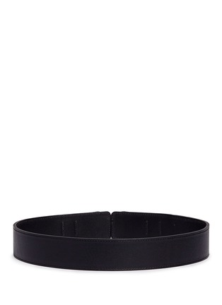 Back View - Click To Enlarge - MAISON BOINET - Floral engraved double buckle leather belt
