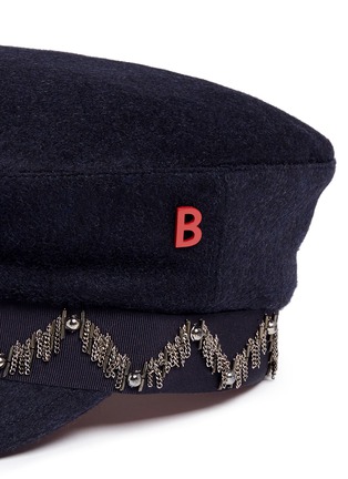 Detail View - Click To Enlarge - MY BOB - 'Steward' beaded stripe band felt schoolboy cap