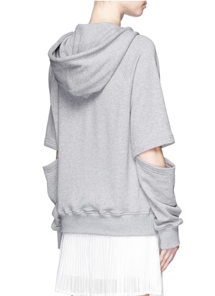 Back View - Click To Enlarge - NICOPANDA - Cutout double knit jersey hoodie
