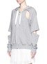 Front View - Click To Enlarge - NICOPANDA - Cutout double knit jersey hoodie