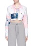 Main View - Click To Enlarge - NICOPANDA - Paint patchwork cropped denim jacket
