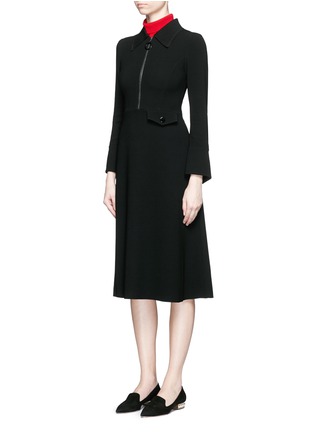 Figure View - Click To Enlarge - MO&CO. EDITION 10 - Ring zip pull crepe dress