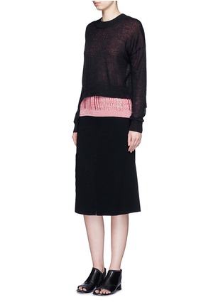 Figure View - Click To Enlarge - MO&CO. EDITION 10 - Slit hem panel skirt
