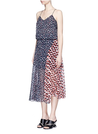 Front View - Click To Enlarge - MO&CO. EDITION 10 - Mix brushstroke print silk chiffon dress