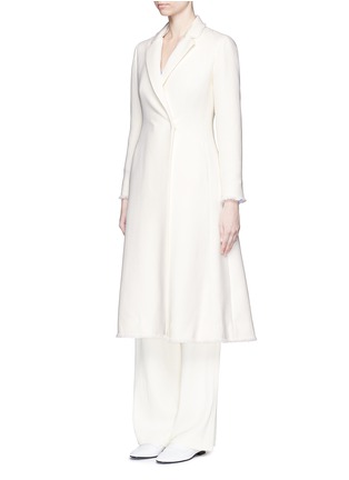 Front View - Click To Enlarge - MO&CO. EDITION 10 - Frayed wool blend tailored coat