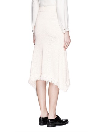 Back View - Click To Enlarge - MO&CO. EDITION 10 - Frayed hem asymmetric skirt