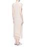 Back View - Click To Enlarge - MO&CO. EDITION 10 - Frayed V-neck open knit midi dress