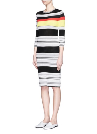 Mo&co. Edition 10 - Contrast Stripe Rib Knit Dress | Women | Lane Crawford