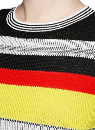 Detail View - Click To Enlarge - MO&CO. EDITION 10 - Variegated colourblock stripe sweater