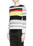 Front View - Click To Enlarge - MO&CO. EDITION 10 - Variegated colourblock stripe sweater